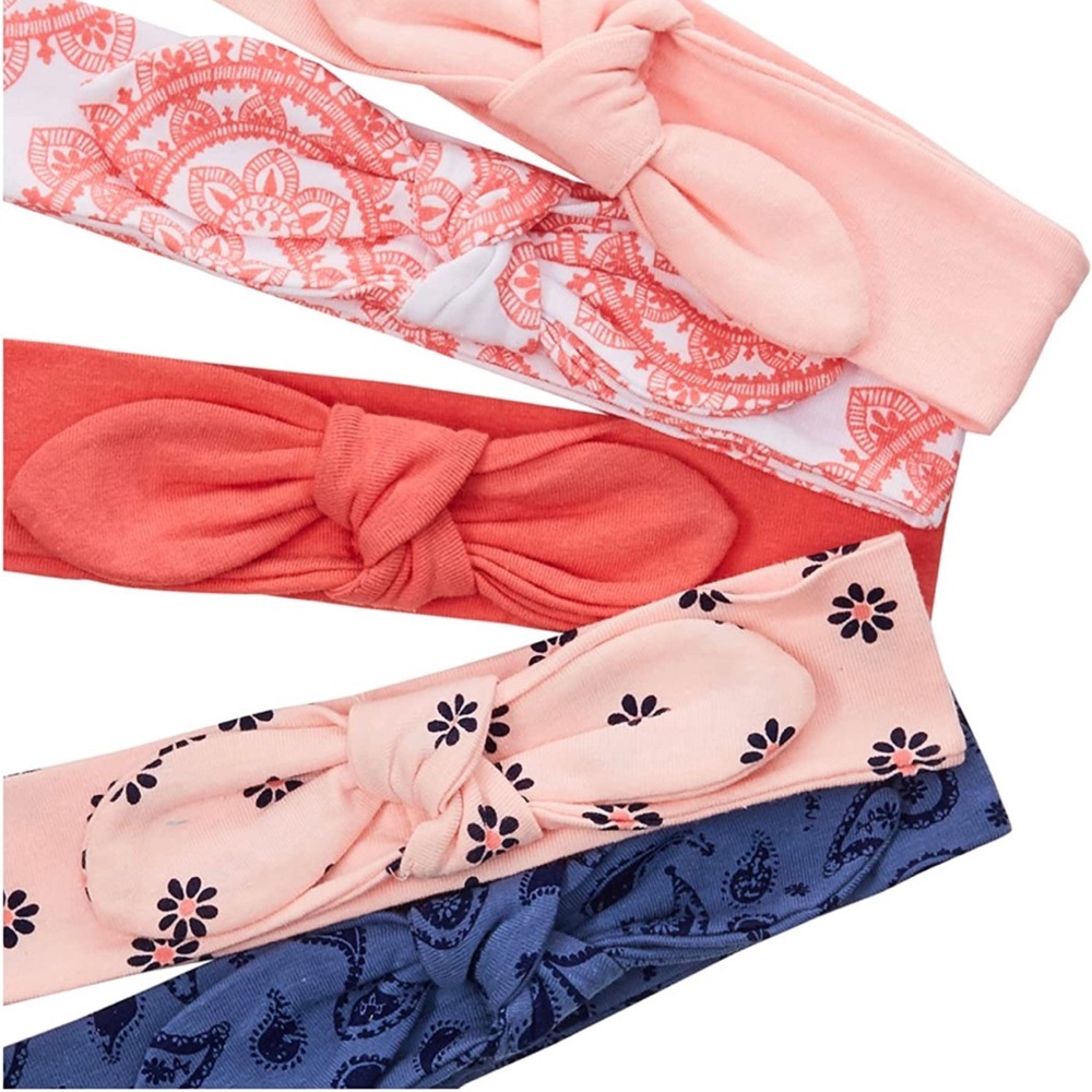 Yoga Sprout Cotton Headbands 5pk, Free Spirit, 0-24 Months, bows